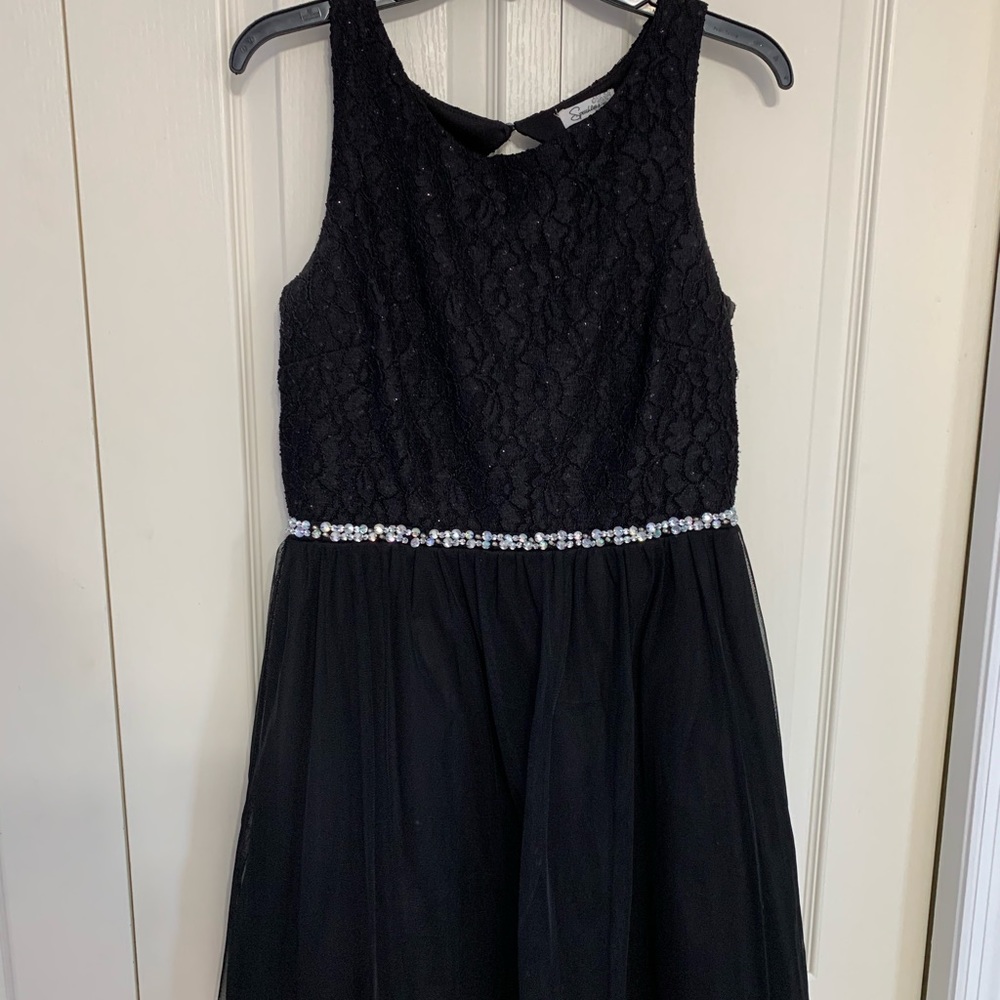 Girls Glitter Lace Tulle Dress